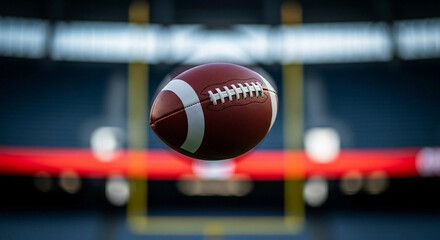 Flying American Football Ball - Sports Photography
