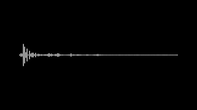 white music visualizer waveform animation 4k sound wave spectrum on black background, smooth loop with alpha channel for seamless video integration