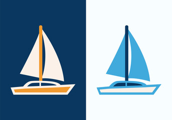 Yacht flat colored vector icon, luxury boat illustration for vacation, holiday, and sea tourism themes.