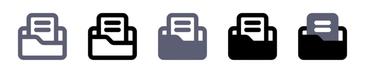 Set of folders with document files icons vector illustration