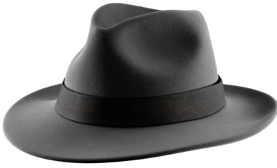 Gray fedora hat with dark band