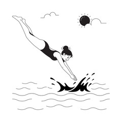 Water Diving PNG file on transparent background