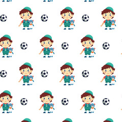 Children's pattern, baby and soccer ball