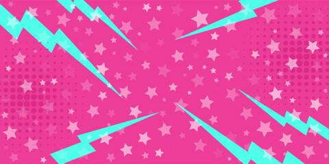 comic abstract pop art background with thunder illustration