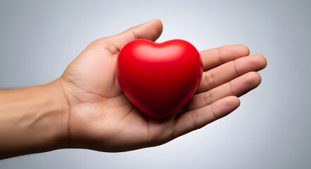 Obraz premium Holding Love A Heart in Hand Symbolizing Care and Compassion