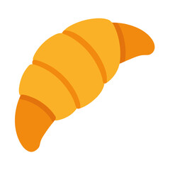 Golden croissant pastry isolated on white background