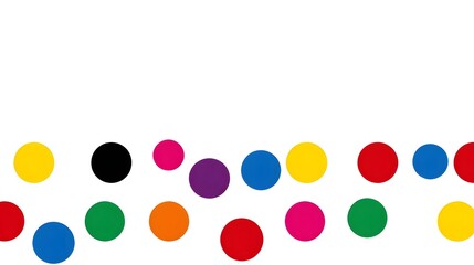 Fototapeta premium Vibrant and playful arrangement of multicolored circles and dots, creating a visually striking abstract design