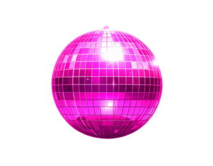  Retro Pink Disco Sphere Illustration PNG