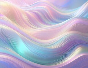 Obraz premium soft pastel wavy lines with a gentle iridescent shimmer