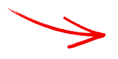 arrow sign drawn with  marker on transparent background