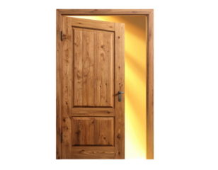 Rustic Wooden Door with Mystery Glow PNG