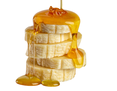 Banana Slices with Honey Drizzle PNG