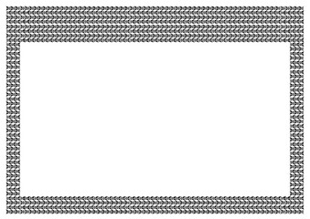 A monochromatic black and white border made of a dense, repeating triangular arrow pattern, ideal for a modern certificate or page.