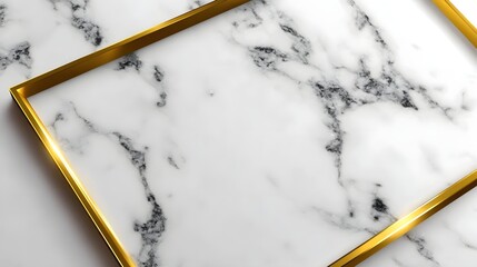 A sleek and modern marble-like surface with a luxurious golden frame, conveying a sense of sophistication and minimalism.