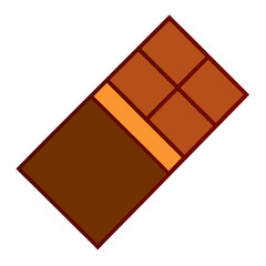 Stylized chocolate bar isolated on white background