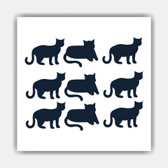  Hand drawn animals silhouette set
