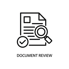 Document review icon with magnifying glass and checkmark