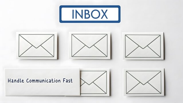 Emails in an Inbox displayed against a white background - Powered by Adobe