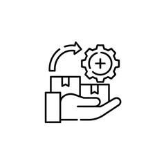 Supply chain management and logistics operations icon