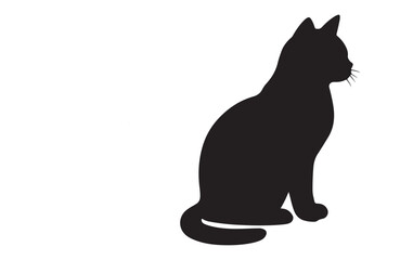 Black Cat Silhouette Vector Illustration