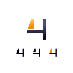 Logo number 4, digital cyber space numeral