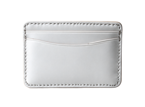 Cream leather card holder, simple, minimalist