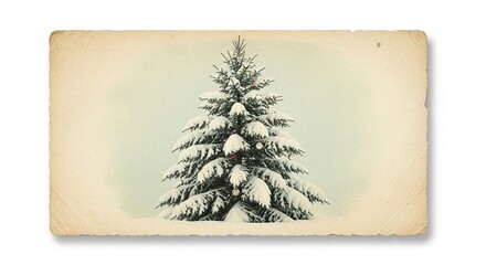 christmas card with christmas tree