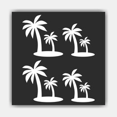 Fototapeta premium Palm tree silhouettes. black palm tree shapes isolated vector 