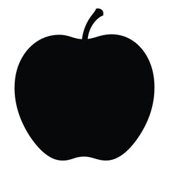 Simple black silhouette of an apple fruit ready for use in design projects and presentations silhouette