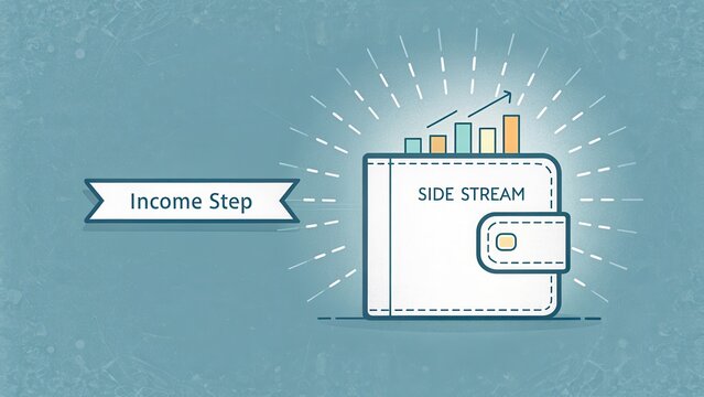 Financial Growth Concept with Wallet and Income Stream Illustration