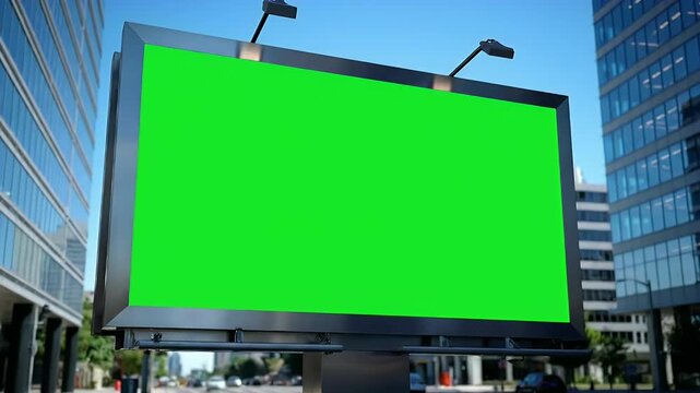 Green Screen Billboard in Urban Setting
