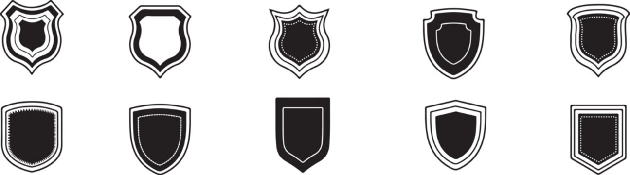 Icon Set of Shield Badge Vector Collection. for use Security Shield, Protection Guard ,Police Shield and Emblem