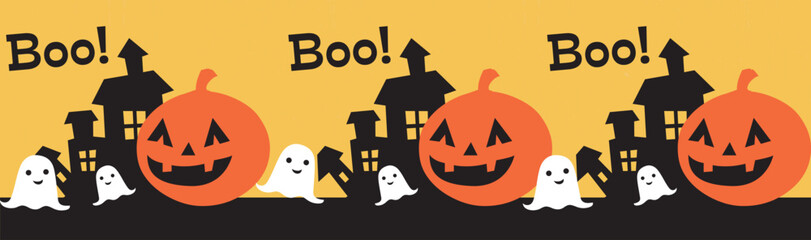 Halloween Pumpkins. Halloween Background Pattern. Vector Template For Banner