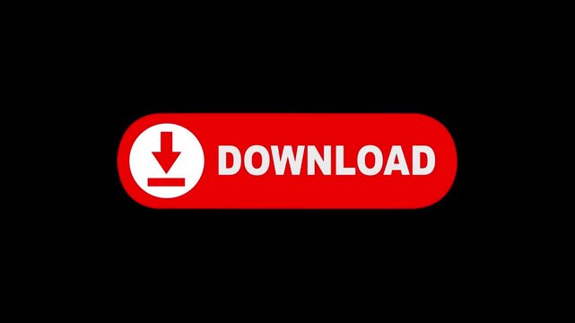 download button icon animation, Download sign icon. rectangle shape download button. Flat Design Download. Download icon Animation, 4k Download Push Buttons for YouTube. red Download click button.