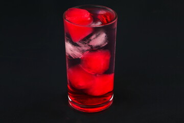 Vibrant Red Beverage in a Tall Glass
