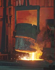 Molten metal being poured