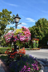 A city streetlamp in summer, Niagara-on-the-Lake, Ontario, Canada