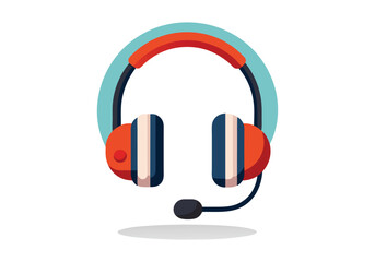 Colorful modern headset with microphone for gaming and communication