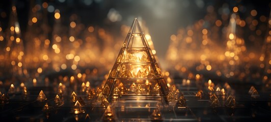 Fototapeta premium Tiny figures from life piramid Transform ,generative AI