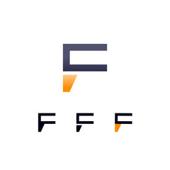 Logo Letter F, digital cyber space alphabet font