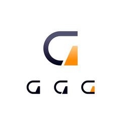 Logo Letter G, digital cyber space alphabet font