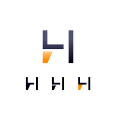 Logo Letter H, digital cyber space alphabet font
