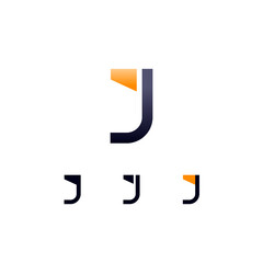 Logo Letter J, digital cyber space alphabet font
