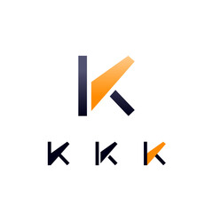 Logo Letter K, digital cyber space alphabet font