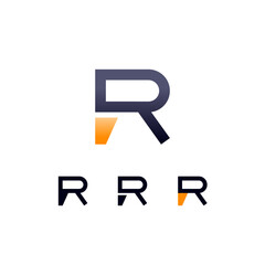 Logo Letter R, digital cyber space alphabet font