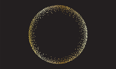 Golden circle halftone dotted vector design background