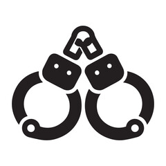 Iconic silhouette of handcuffs representing arrest and justice