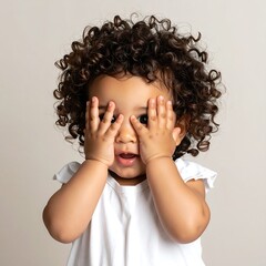 Baby girl hiding face