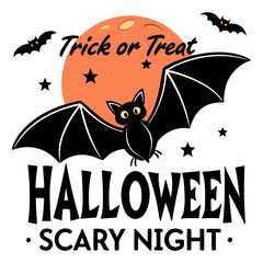 Spooky Bat Halloween Night, Trick Or Treat Halloween Scary Night Shirt, trick or treat shirt, Scary Halloween T-Shirt, Spooky Shirt, Scary Night Tee