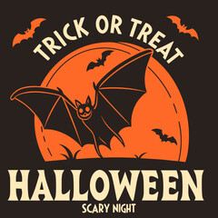 Spooky Bat Halloween Night, Trick Or Treat Halloween Scary Night Shirt, trick or treat shirt, Scary Halloween T-Shirt, Spooky Shirt, Scary Night Tee